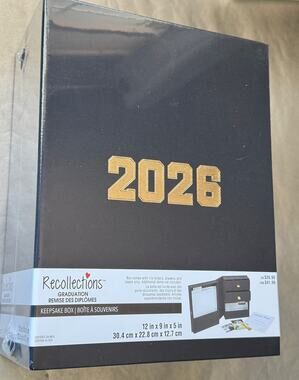 Recollections 2026 Graduation Keepsake Memory Box Organizer NEW Sealed Gift